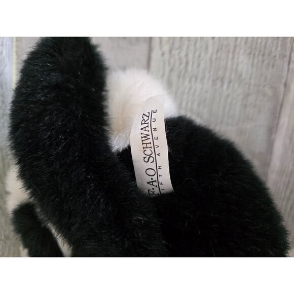 FAO Schwarz Plush Black & White Tuxedo Cat Stuffed Animal Toy - Picture 5 of 8